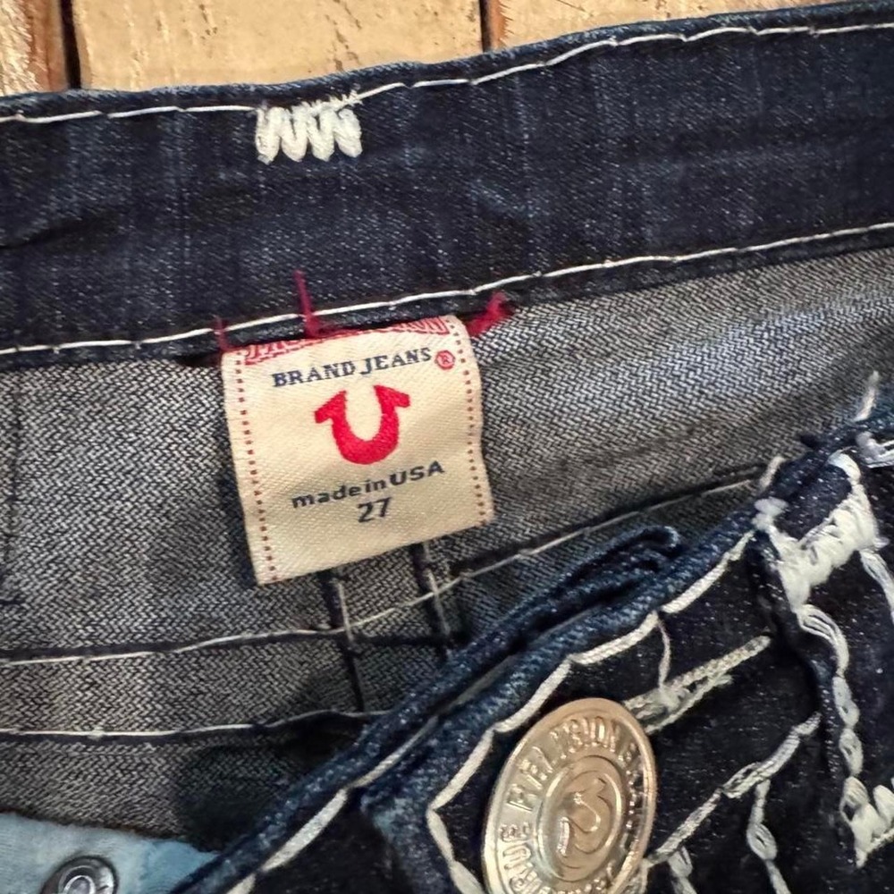 True Religion Billy Super T Jeans Dark Wash Straight Leg Made in USA Size 27